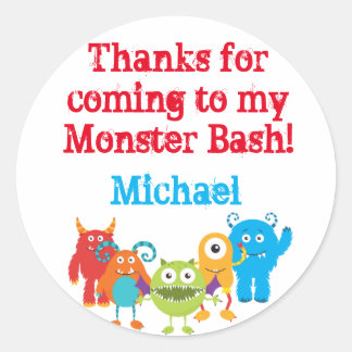 Cute Monster Party Favor Stickers