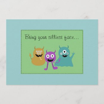 Cute Monster Party Invitation by MudPieSoup at Zazzle