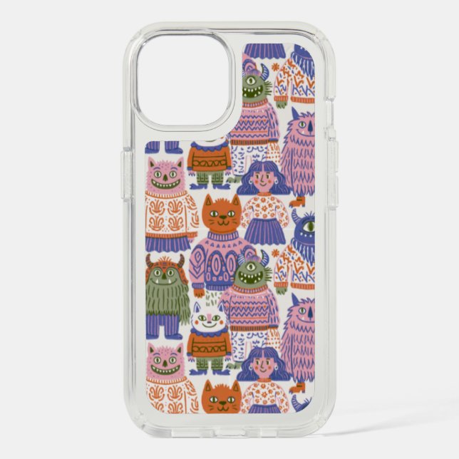 Cute Monster Pattern iPhone Case (Front)