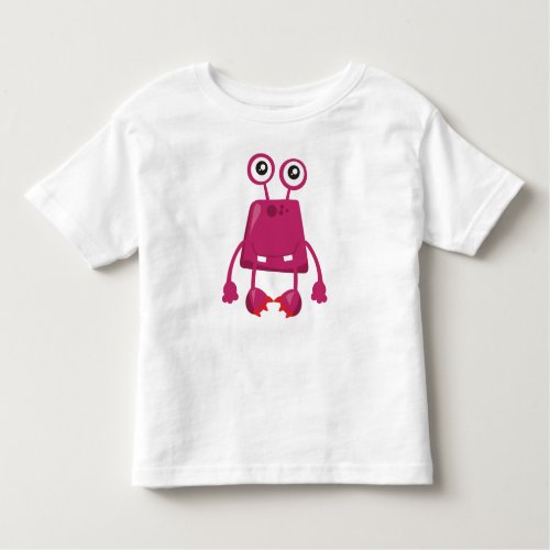 Cute Monster Pink Monster Funny Monster Silly Toddler T_shirt
