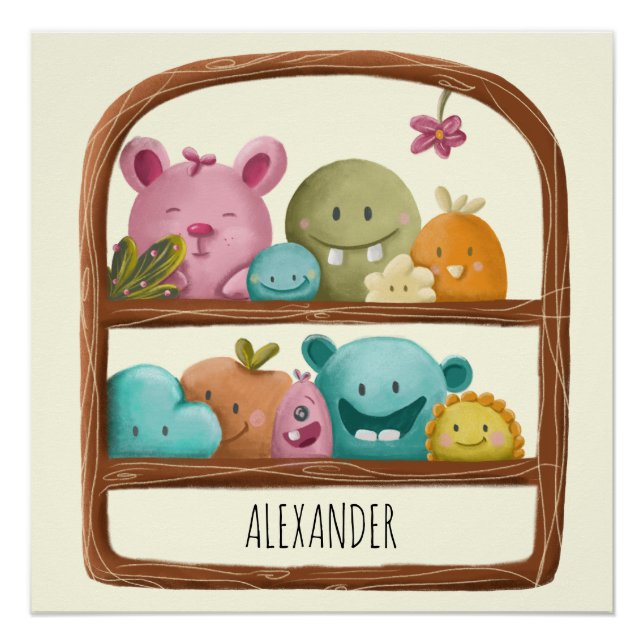 Cute Monster Toys Personalized Nursery Decor (Front)