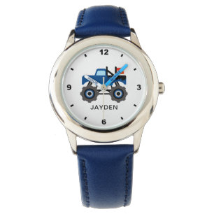 Cute Monster Truck Custom Name Personalized Boys Watch
