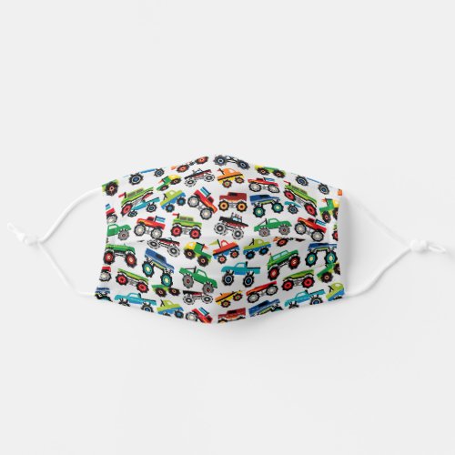Cute Monster Truck Pattern Adult Cloth Face Mask