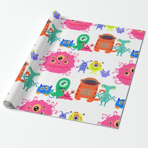 Cute Monster Wrapping Paper