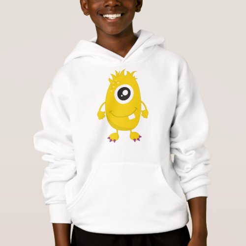 Cute Monster Yellow Monster Funny Monster Silly Hoodie