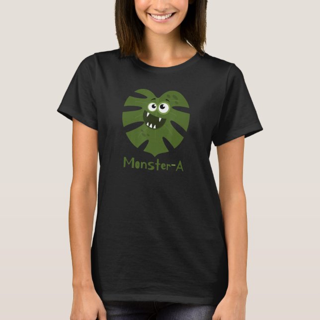 Cute Monstera Leaf  Monster  A T-Shirt (Front)