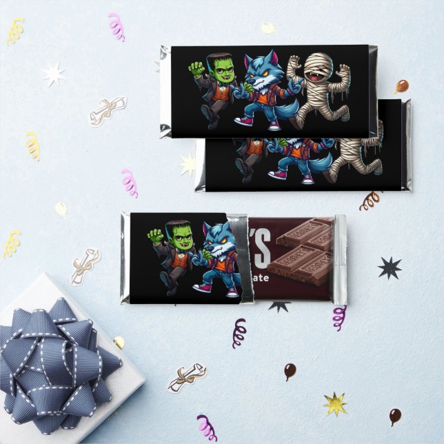 Cute Monsterrific Fright Day Halloween Party Hershey Bar Favors (Front)