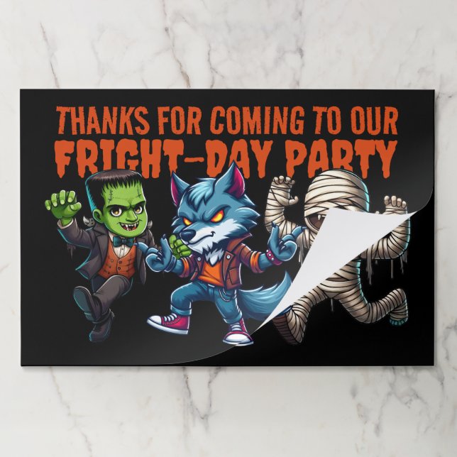 Cute Monsterrific Fright Day Halloween Party Paper Pad (Folded)