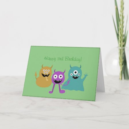 Cute Monsters Birthday Card