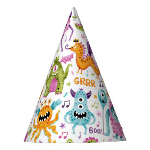 Cute Monsters Birthday Party Pattern Hat