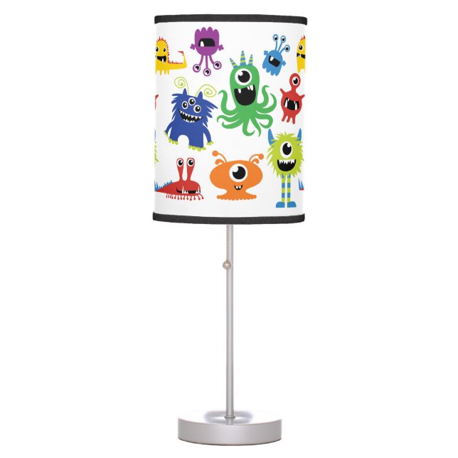 Cute Monsters Boy Nursery Colorful Pattern Table Lamp (Front)