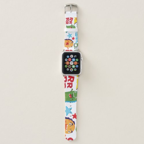 Cute Monsters Childrens Fun Seamless Apple Watch Band