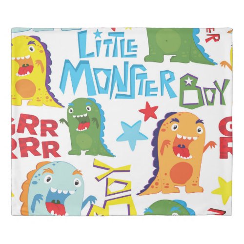 Cute Monsters Childrens Fun Seamless Duvet Cover