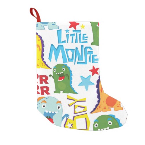 Cute Monsters Childrens Fun Seamless Small Christmas Stocking