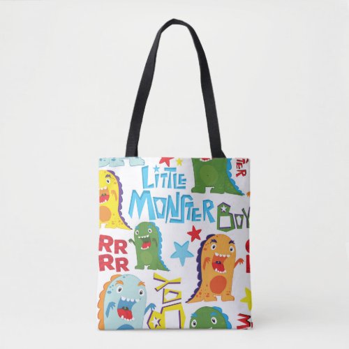 Cute Monsters Childrens Fun Seamless Tote Bag
