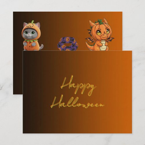 Cute Monsters Happy Halloween Postcard