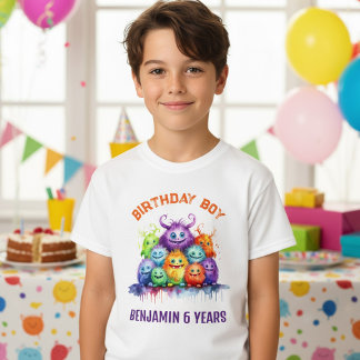 Cute Monsters Kids Birthday Party  T-Shirt