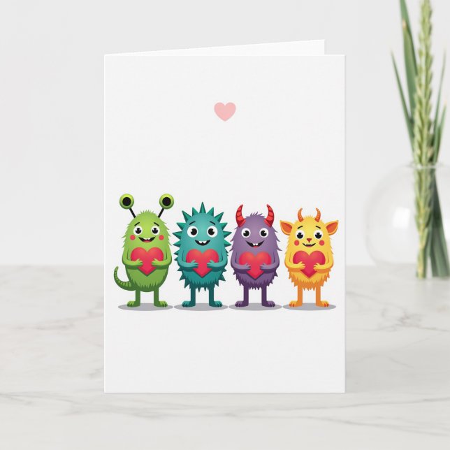 Cute Monsters Love Card (Front)