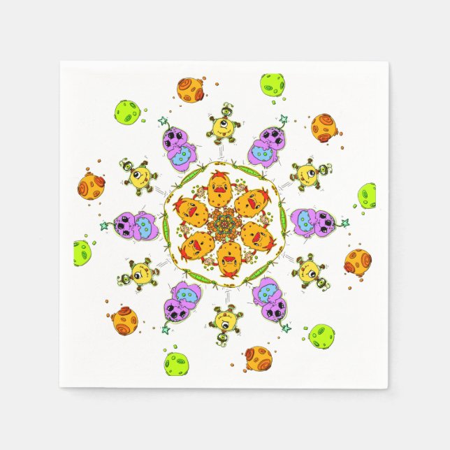 cute monsters napkins (Front)