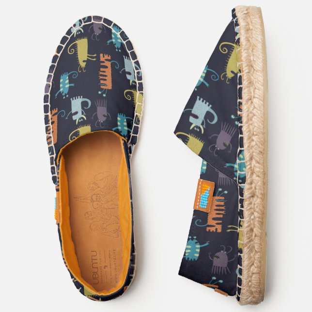 Cute Monsters Pattern Espadrilles (Side)