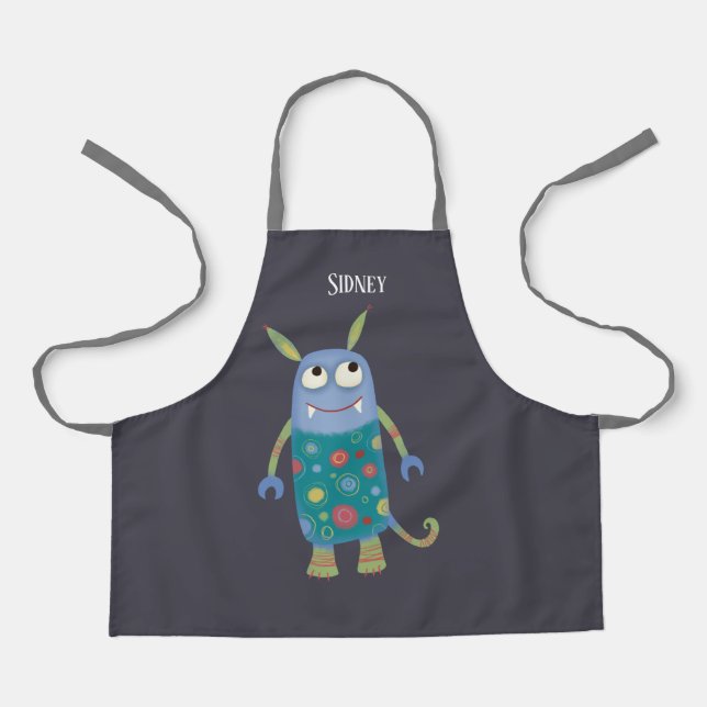 Cute Monsters Personalized Apron (Front)