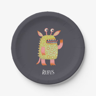 Cute Monsters Personalized Paper Plates