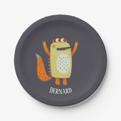 Cute Monsters Personalized Paper Plates