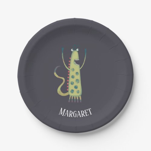 Cute Monsters Personalized Paper Plates