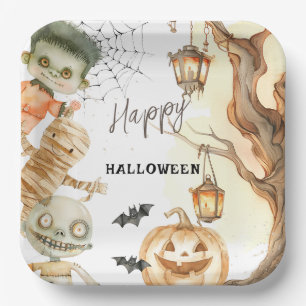 Cute Monsters Spooktacular Kids Halloween Party Paper Plates