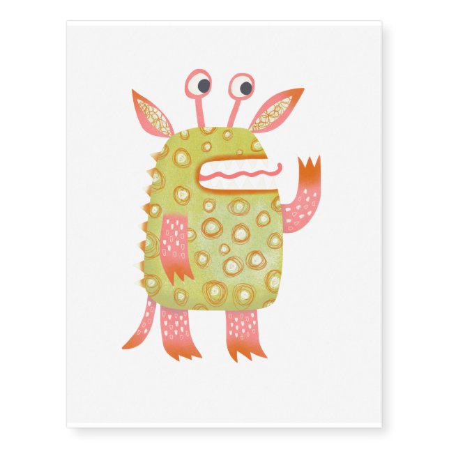 Cute Monsters Temporary Tattoos (Front)