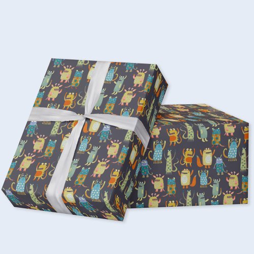 Cute Monsters Wrapping Paper