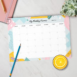 Cute Monthly Planner Abstract Pastel Notepad<br><div class="desc">This cute and funky monthly planner has an abstract design featuring different shapes in pastel colors. This is an undated monthly planner where you fill in the dates yourself and use it month after month.</div>
