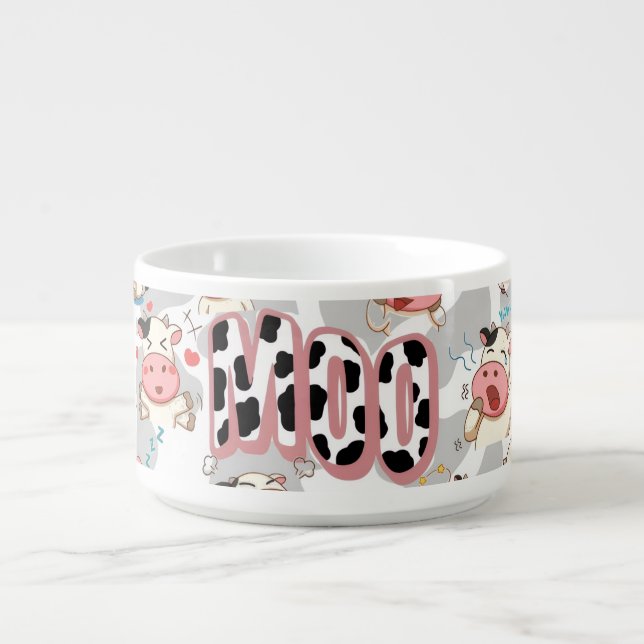 Cute “Moo Cow” Cartoon Design Bowl (Center)
