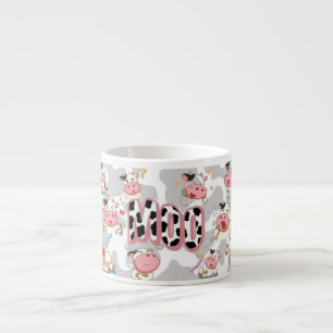 Cute “Moo Cow” Cartoon Design Espresso Cup