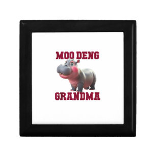 Cute MOO DENG GRANDMA Baby Hippo Granny Teacher Cu Gift Box