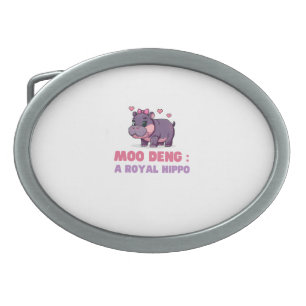 Cute MOO DENG ROYAL HIPPO Hippo Theme Zoology Pixe Belt Buckle