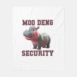 Cute MOO DENG SECURITY Dad Baby Hippo Papa Parent Fleece Blanket