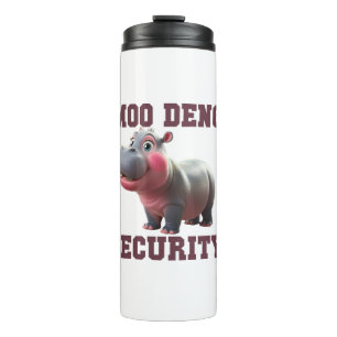 Cute MOO DENG SECURITY Dad Baby Hippo Papa Parent Thermal Tumbler