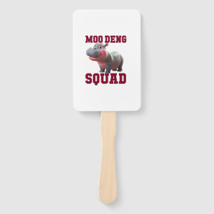Cute MOO DENG SQUAD Baby Hippo Team Cheer Girls Te Hand Fan