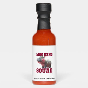 Cute MOO DENG SQUAD Baby Hippo Team Cheer Girls Te Hot Sauces