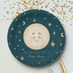 Cute Moon and Star Navy Baby Shower  Paper Plates<br><div class="desc">Cute Moon and Star Navy Baby Shower</div>