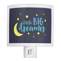 Cute Moon and Stars Blue Little Big Dreamer Night Light