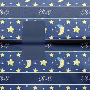 Cute Moon and Stars Pattern Blue Baby Shower Tissue Paper