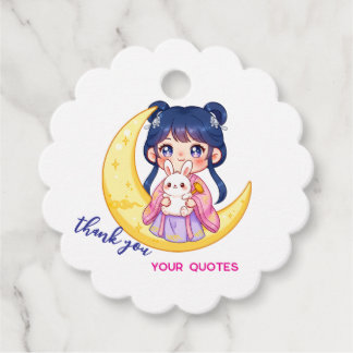 Cute Moon Bunny Girl  Favor Tags