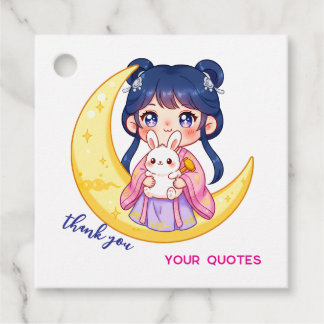Cute Moon Bunny Girl  Favor Tags