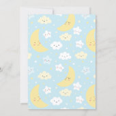 Cute Moon Clouds & Stars Baby Shower Invitation (Back)
