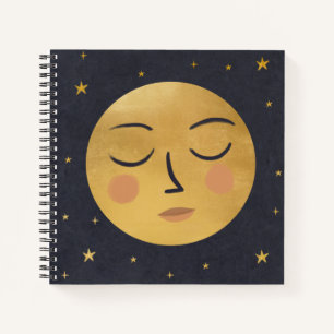 Cute moon face notebook