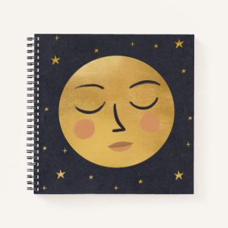 Cute moon face notebook