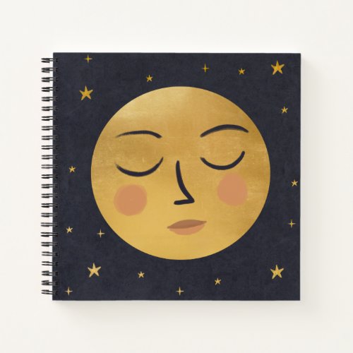 Cute moon face notebook