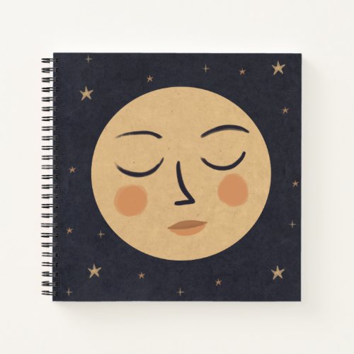 Cute moon face notebook